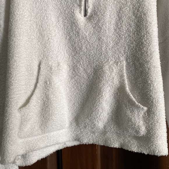 fuzzy white quarter zip top - Picture 3 of 4